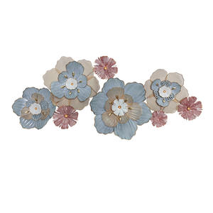 Arte Mural de Flores Metálicas 3D Pintadas a Mano, Modernas y de Lujo, Decoración Elegante para Sala de Estar, Adorno Interior Personalizado, Arte Mural de Ramadán - Product Image 1