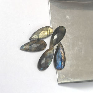 Alta calidad 5 uds labradorita gris Natural 19,5x8,5mm pera Rosecut piedras preciosas sueltas 21,15 Cts Iroc ventas US $9,67 - Product Image 3
