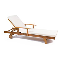 Design de luxe 100% boîte aux lettres d'emballage en bois de haute qualité chaise longue en bois d'acacia d'extérieur avec coussin