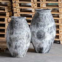 Pot de fleur avec Texture océan Vase à fleurs de haute qualité Jardinière rustique pour jardin Décor à la maison Résine ronde créative