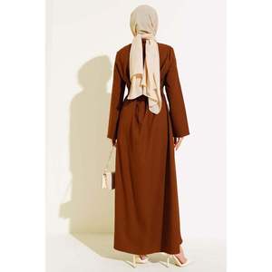หิน Abaya ซิปรายละเอียดในสีน้ำตาล - Product Image 1