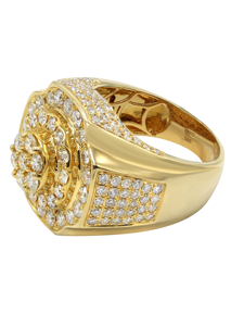 10K 14K 18K Gold Hip Hop Ring Trendy Ice VVS Lab Grown Full Diamond Rounded Men's Luxury Costom Jewelry for Gift - Product Image 2