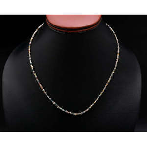 Collar de Perlas de Plata de Ley 925 de 16 Pulgadas con Diamantes Multicolor, Joyería de Moda con Perlas Crudas - Product Image 1