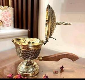 Incienso Bakhoor Religioso Árabe del Medio Oriente de Nuevo Diseño, Sándalo, Hecho a Mano, Quemador de Latón Orgánico Duradero y Portátil - Product Image 5