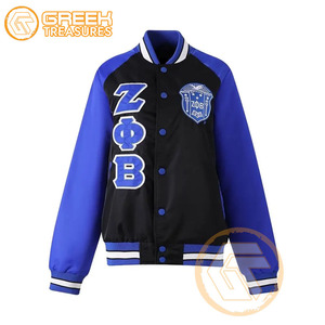 เสื้อแจ็กเก็ตทีมโรงเรียน Zeta phi Beta ผ้าซาตินระบายอากาศได้ดีปักลายตัวอักษรซับในผ้าไหม - Product Image 2