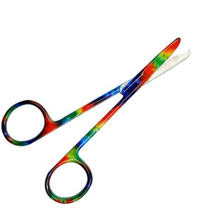 Tijera de sutura de vendaje quirúrgico con revestimiento multicolor de alta calidad, hoja de acero inoxidable y mango de acero para sala de cirugía - Product Image 2