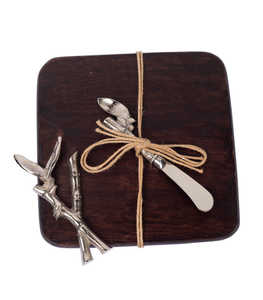 Tabla de bambú para cortar queso, utensilio de cocina, elegante bandeja para picar, tabla de cortar de madera de color marrón, para Hotel y restaurante - Product Image 3