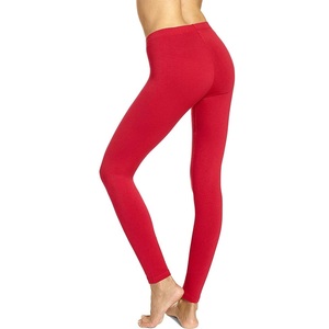 Por encargo 95% algodón 5% Spandex caliente rojo media cintura señoras Leggings mejor precio de fábrica Bangladesh - Product Image 3