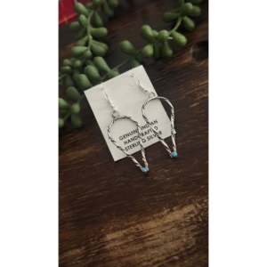 Pendientes Colgantes Hechos a Mano en Kingman con Turquesa y Plata de Ley, Estilo Navajo, para Regalo - Product Image 4