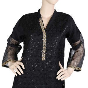 Kurti Bordado Elegante para Mujer - Negro - Product Image 3