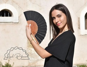 Handcrafted Natural <b>Bamboo</b> Folding Hand Fan, Wooden Frame Travel Fan for Summer Cooling, Gifting, and Home Decoration - Product Image 2