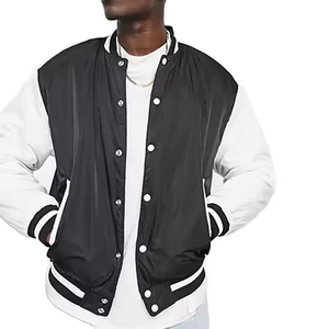 Chaqueta Bomber Varsity de Lona con Logotipo Bordado Personalizado de Estilo Urbano OEM, Fabricante de Chaquetas de Béisbol Universitarias, Transpirable, de Alta Calidad para Invierno - Product Image 1