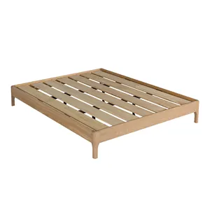 Cadre de lit en bois massif Aria - Lit scandinave moderne double, queen ou king size pour chambre à coucher - Product Image 4