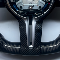 Volant en cuir brun à fond plat personnalisé en usine avec fibre de carbone pour BMW F10 F15 F20 F35 F18 F01 E90 E70 X5 X6 F30