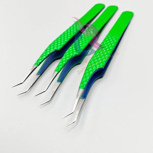 Pinzas de punta de fibra de acero inoxidable sostenibles de Venta caliente pinzas de aislamiento de 45 grados de Color verde de etiqueta privada para volumen - Product Image 4