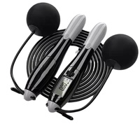 Corde à sauter sans fil avec compteur, corde à sauter lestée 2-en-1 sans corde, compteur numérique, cadeaux pour entraînement de fitness