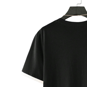 <b>Men</b> Crew Neck <b>Short</b> <b>Sleeve</b> Jersey T-<b>Shirt</b> <b>Black</b> Contrast Trim Casual Regular Fit Soft Lightweight Letter Quick-Dry Breathable - Product Image 4