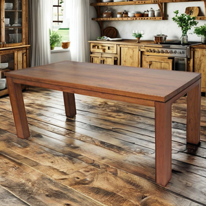 Table à manger finition lisse bord vif riche brun fabriqué au Vietnam construction robuste peu encombrante | WT5056P - Product Image 4