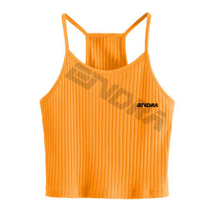 2023 fabricant personnalisé vêtements pour femmes dames recadrée T-Shirt élastique été coton côtelé femmes haut court t-shirt - Product Image 1