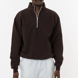 Sweat à capuche pour homme avec logo personnalisé Sweat à col montant et demi-fermeture éclair Pull en polaire Sweat à capuche à 14 fermetures éclair Sweat à capuche pour homme - Product Image 4