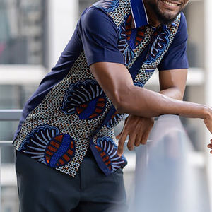 T-shirt en tricot de coton imprimé de grande taille pour hommes Chemises polo pour hommes de grande taille Chemise en coton et polaire - Product Image 3