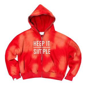 Best Selling Acid Wash Hoodie Zipper Up Casual Wear Full Sleeve Sun Fad Acid Wash Hoodies With <b>Screen</b> Printed Logo - Product Image 1