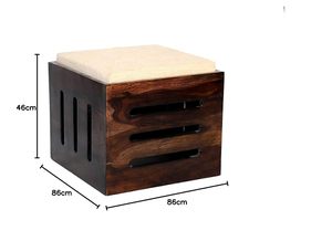 Table basse faite à la main en palissandre de Sesham massif Style traditionnel avec étagères de rangement décoratives pour meubles de salon à la maison - Product Image 4