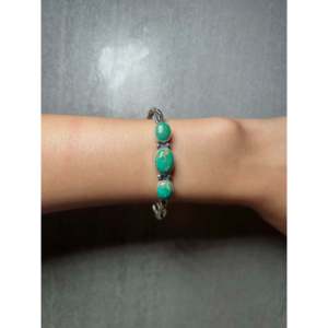 Navajo Handmade Kingman Turquoise & Sterling <b>Silver</b> <b>Cuff</b> <b>Bracelet</b> Cultural Collectible Jewelry - Product Image 4