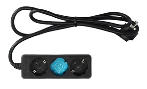 Multipresa nera serie standard con 3 prese e cavo da 3 metri (GSC 100005011) - Product Image 1