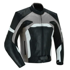Chaqueta de motociclismo de cuero genuino negro/rojo/blanco de piel de vaca para hombre, protecciones CE, chaqueta de moto de carreras para hombre - Product Image 5
