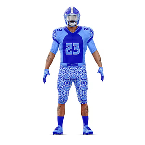 Uniforme de fútbol americano de manga corta transpirable hecho a medida conjunto de uniforme de Jersey de poliéster 100% al por mayor - Product Image 4