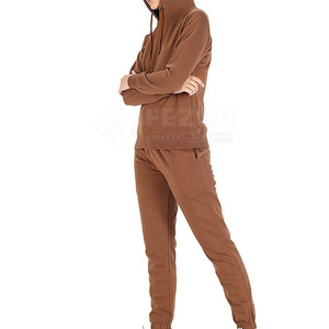 Conjunto Deportivo de Invierno para Mujer con Logotipo Personalizado, 100% Algodón, Venta al Por Mayor, Marca Privada, Sudadera con Capucha y Pantalones de Jogging, 2 Piezas - Product Image 4