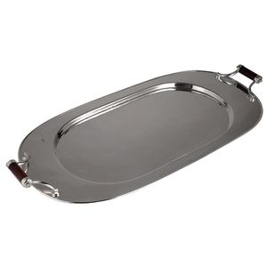 Forme arrondie En Acier Inoxydable En Métal Maison Tenir Article Plateau Alimentaire Pâtes Petit Déjeuner Serveur Plats Plateau En Métal Thé & Café Plateau De Service - Product Image 5