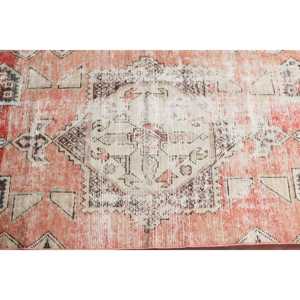Turkish Rug, Small 2.7x5.4 ft Vintage Rug, <b>Red</b> White Camouflage <b>Wool</b> Rug - Product Image 4