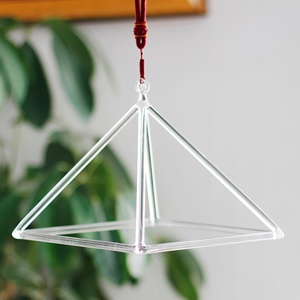 Bol chantant en quartz Mountain Rain 3'' 14'' <span class=keywords><strong>Pyramide</strong></span> Instrument de thérapie sonore et de méditation avec marteau gratuit - Product Image 2
