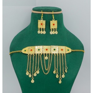 Martasha diseñador islámico ramadán especial chapado en oro UAE joyería especial dubai joyería collar pendiente conjunto - Product Image 1