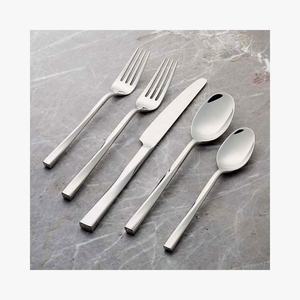 Juego de cubiertos moderno de acero inoxidable Chapado en plata con diseño de mango triangular hecho a mano para el juego de cubiertos de regreso a la escuela - Product Image 1