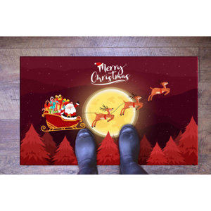 Alfombra Estampada: Alfombras de Feliz Navidad, Alfombras Navideñas, Alfombras de Regalo de Navidad, Alfombra de Terciopelo - Product Image 1