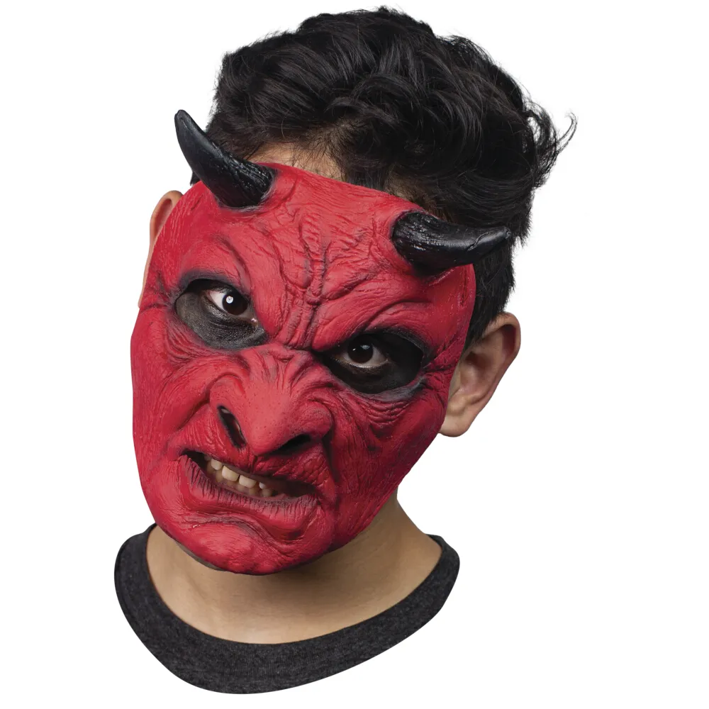 Злой дьявол Красный Хэллоуин тематический аксессуар для вечеринок, фестивалей и украшений латексная маска Ужасы аксессуары для косплея