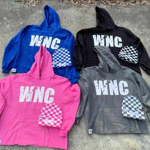 Vente en gros professionnel Logo personnalisé Sérigraphie Boxy Sweat à capuche court pour homme Sweat à capuche épais en coton surdimensionné avec strass - Product Image 2