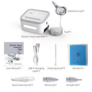 Alta Qualidade 30ML Nariz Otário T50 Split Food Grade Silicone 6 Engrenagens Bebê Nariz Limpador Bebê Aspirador Nasal Elétrico - Product Image 6