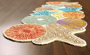 Christmas Decorative and Leaves Design Beaded <b>Runner</b> Placemat <b>Dining</b> <b>Table</b> Fancy Mat Handmade Decorative <b>Runners</b> for Wedding - Product Image 3