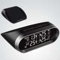 Système de surveillance de la pression des pneus solaire, écran LCD numérique TPMS, capteur externe Schrader, montage sur pare-brise pour voiture