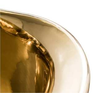 Baignoire autoportante moderne en or blanc de luxe, design d'intérieur pour hôtel et appartement, laiton bicolore. - Product Image 4