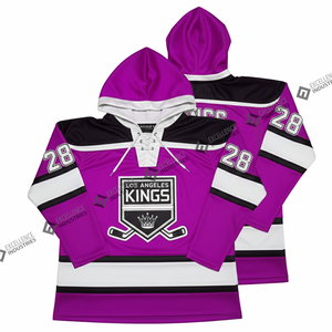 Sweat à capuche de hockey sur glace léger personnalisé avec lacets, imprimé par sublimation et sérigraphie, en polyester pour homme - Product Image 3