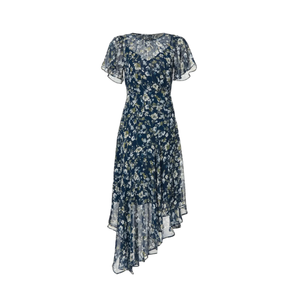 Robe asymétrique bleue de qualité supérieure parfaite pour la collection de vêtements de fête disponible au meilleur prix d'Inde - Product Image 1
