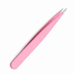 Pink Eyebrow Tweezers Stainless Steel <b>Pointed</b> Tip Precision Hair <b>Removal</b> Beauty <b>Tool</b> Fine Tip Anti Slip Tweezer - Product Image 1