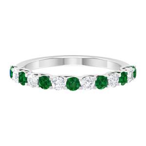Piedra de circón verde corte redondo relleno de oro sólido 925 plata esterlina mujer chica anillo de compromiso de boda joyería de moda - Product Image 1