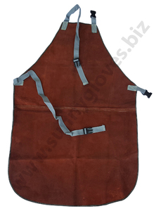 Delantal de soldadura de cuero partido resistente al calor y duradero hecho a mano de grano completo - Product Image 3