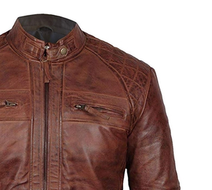 Tallas grandes Hombres Ropa de moda Chaqueta de cuero Fuera de la puerta Chaquetas de cuero de oveja para hombres en todos los tamaños - Product Image 4